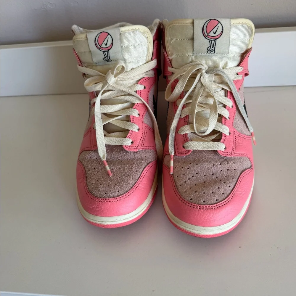 Nike Dunk High‎ EMB NBA 75th Anniversary Pink Prime Sneakers womens 8